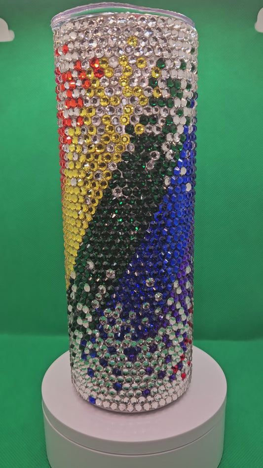Rainbow bling tumbler