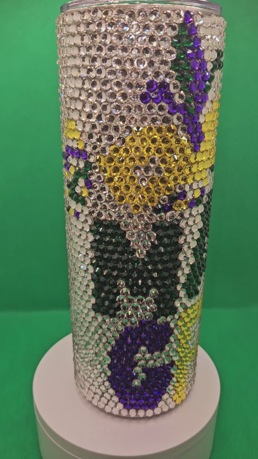 Mardi Gras bling tumbler