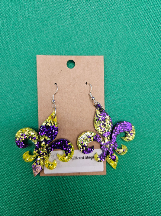 Purple & gold fleur de lis