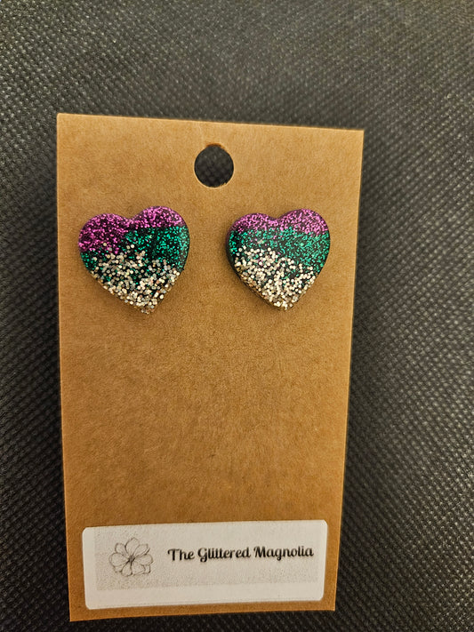 Mardi gras hearts